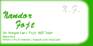 nandor fojt business card